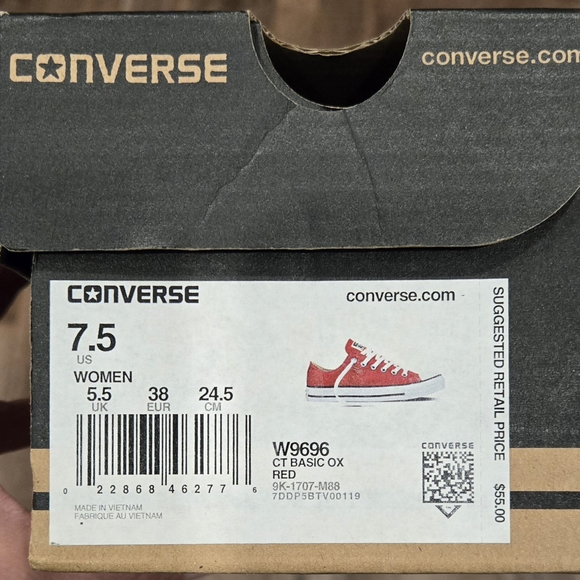 Converse Red and White Chuck Taylor Sneakers - Picture 8 of 8